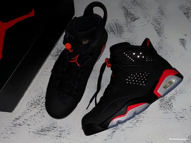 MaikeSneakers OG Infrared Air 6 Jordan Black 384664-060 Retro 0730